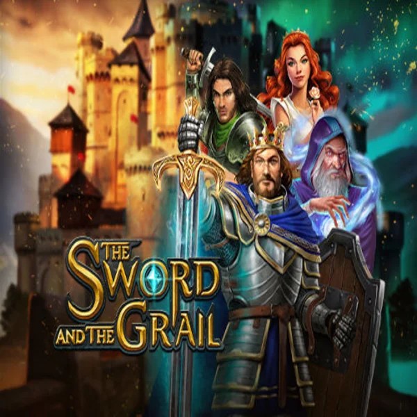 The Sword and the Grail slot logo by Play’n GO at Leon Casino