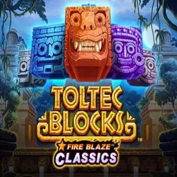 Official Slots logo: Fire Blaze: Toltec Blocks by Rarestone Gaming at Leon Casino